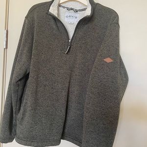 ORVIS XL dark olive green pull over with fully lined Sherpa.